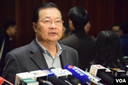 民建聯立法會議員譚耀宗。（美國之音湯惠芸攝）