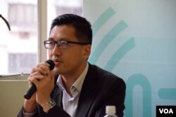 香港民主黨總幹事林卓廷。（美國之音湯惠芸攝）