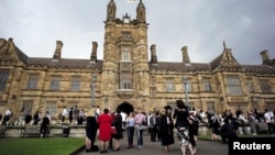 资料照：澳大利亚悉尼大学的毕业典礼日。（2016年4月22日）