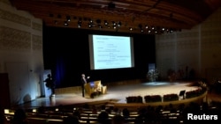 图为瑞典斯德哥尔摩大学的演讲大厅（2016年12月8日）