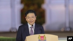 新加坡新任總理黃循財2024年5月15日晚間在總統府宣誓就職。 （新加坡政府照片）