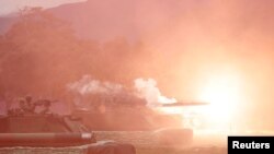 台灣2018年1月30日的M60A3坦克在花蓮進行演練