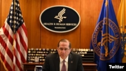 美国卫生部长阿扎尔2020年4月27日与台湾卫生福利部部长陈时中通电后讨论新冠肺炎疫情（阿扎尔推特帐号)