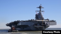 福特號航母2017年4月8日首次試航測試（美國海軍照片）