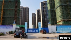 中國江蘇省蘇州太倉的一處恆大集團開發的住宅小區工地。（2021年9月23日）