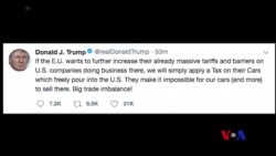 貿易口水戰升級 川普威脅對歐洲汽車徵關稅 (粵語)