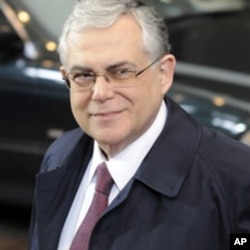 希臘總理帕帕季莫斯在布魯塞爾出席歐盟峰會