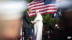 Папа Франциск и президент США Барак Обама. Белый дом. Вашингтон. 23сентября 2015 г.