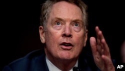 星期三，美國貿易代表萊特希澤前往國會，分別在參眾兩院就特朗普政府的貿易策略應詢。