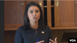 美國國會眾議員蓋博爾德在國會就北韓安全威脅發表講話 (美國之音黎堡拍攝,2016年4月20日)