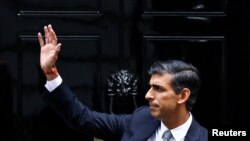 英國新的保守黨領袖、前財政大臣辛偉誠2022年10月25日正式成為英國新首相。（路透社）