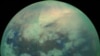 An image of Saturn's moon Titan taken by the Cassini spacecraft. Courtesy NASA