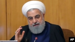伊朗總統魯哈尼5月8日在對其內閣講話。