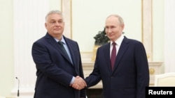匈牙利總理歐爾班在莫斯科會晤俄羅斯總統普京。 (2024年7月5日)