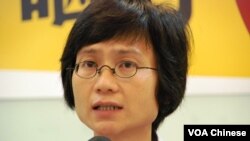 香港國民教育科家長關注組發起人陳惜姿(攝影﹕美國之音湯惠芸)