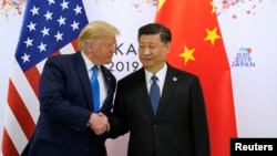 美國總統特朗普與中國國家主席習近平在2019年6月的大阪G20峰會期間會晤。