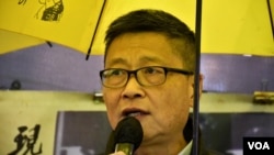 和平佔中發起人陳健民。（美國之音湯惠芸拍攝）