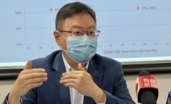 陈家洛表示，民主派选民用脚投票，向新选制表达不满。 (美国之音汤惠芸拍摄)