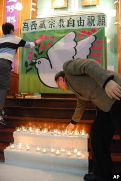 香港市民送上燭光為西藏宗教自由祝願