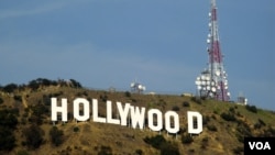 位於美國洛杉磯的荷里活地標（美國之音記者 國符拍攝）