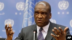 前联合国大会主席约翰.阿什（资料照，2013年9月17日）