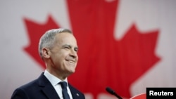 Марк Карни выступает после победы на выборах лидера правящей Либеральной партии Канады, Оттава, 9 марта 2025 года 