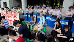 反对课纲改革的台北学生（2015年7月31日）