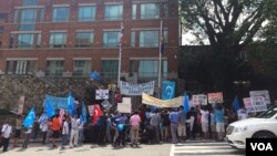 維吾爾族於華盛頓抗議活動資料照。