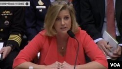 美國國防部副部長克莉絲汀沃姆斯星期三在國會眾議院軍事委員會的聽證上說，美國在亞太地區面臨來自中國的挑戰。