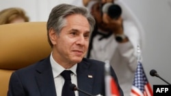 美國國務卿布林肯在利雅德同約旦、沙烏地阿拉伯和卡達等5個阿拉伯國家代表會談。 （2024年4月29日）