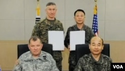 美韓兩國簽署軍事合作協議(視頻截圖)