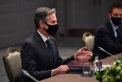 美國國務卿布林肯在倫敦與日本外相茂木敏充舉行會談。 （2021年5月3日）