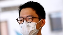 羅冠聰在2020年9月到柏林出席抗議中國外長王毅到訪的集會（路透社照片）