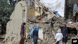 洪水過後的阿富汗的災區。