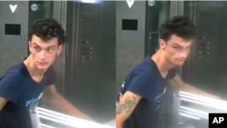 涉嫌在紐約地鐵站內置放爆炸裝置的男子被監控視頻發現後被捕。