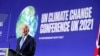 U.S. President Joe Biden speaks at the U.N. Climate Change Conference (COP26) in Glasgow, Scotland, Britain, November 2, 2021.