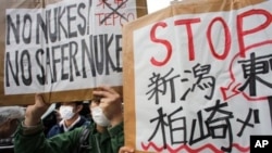 抗议者反对兴建核电站