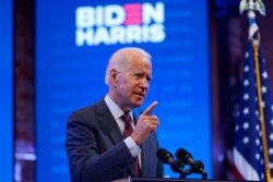 Democratic presidential candidate former Vice President Joe Biden gives a speech on the Supreme Court at The Queen Theater, Sept. 27, 2020, in Wilmington, Del.