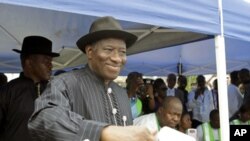 尼日利亞總統喬納森星期六投票