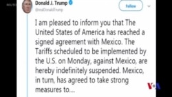 特朗普宣佈與墨西哥達成協議 可避免加徵關稅 (粵語)