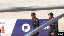The Notre Dame de Lorette world war I military cemetery in Northern France is seen covered with snow.