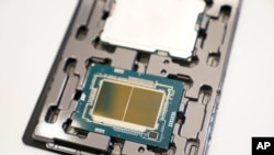 资料照片：英特尔的一款芯片。(2024年12月14日)