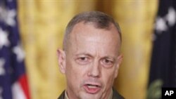 駐阿富汗國際部隊的總指揮﹑美國海軍陸戰隊艾倫將軍。(資料圖片)