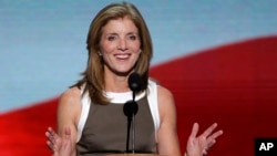 已故美国前总统约翰•肯尼迪的女儿卡罗琳.肯尼迪2012年9月在民主党全国代表大会上发表讲话。