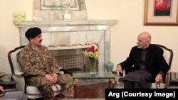 阿富汗总统加尼与巴基斯坦陆军参谋长谢里夫一行在喀布尔举行会谈