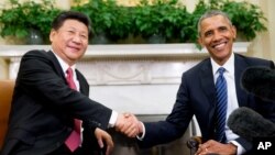 美國總統奧巴馬與中國國家主席習近平在白宮會談資料照（2015年9月25日）