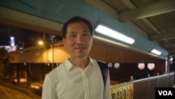 香港一地兩檢關注組副召集人姚松炎 (美國之音湯惠芸拍攝)