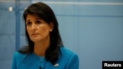 美國常駐聯合國大使黑利在華盛頓的美國企業協會就伊朗核協議問題發表講話 (2017年9月5日)