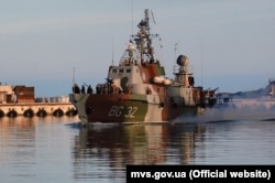 Ukraine -- Ukrainian border guards in the Sea of Azov, February 6, 2019.
