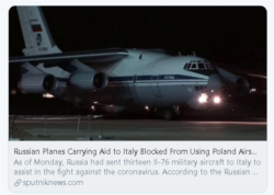 Twitter link to the Sputnik story with the original headline